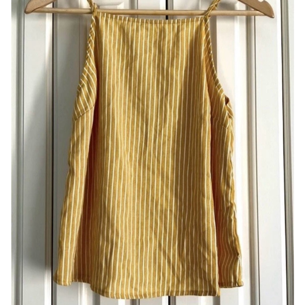 Harper Heritage Yellow Striped Spaghetti Strap Tank Top